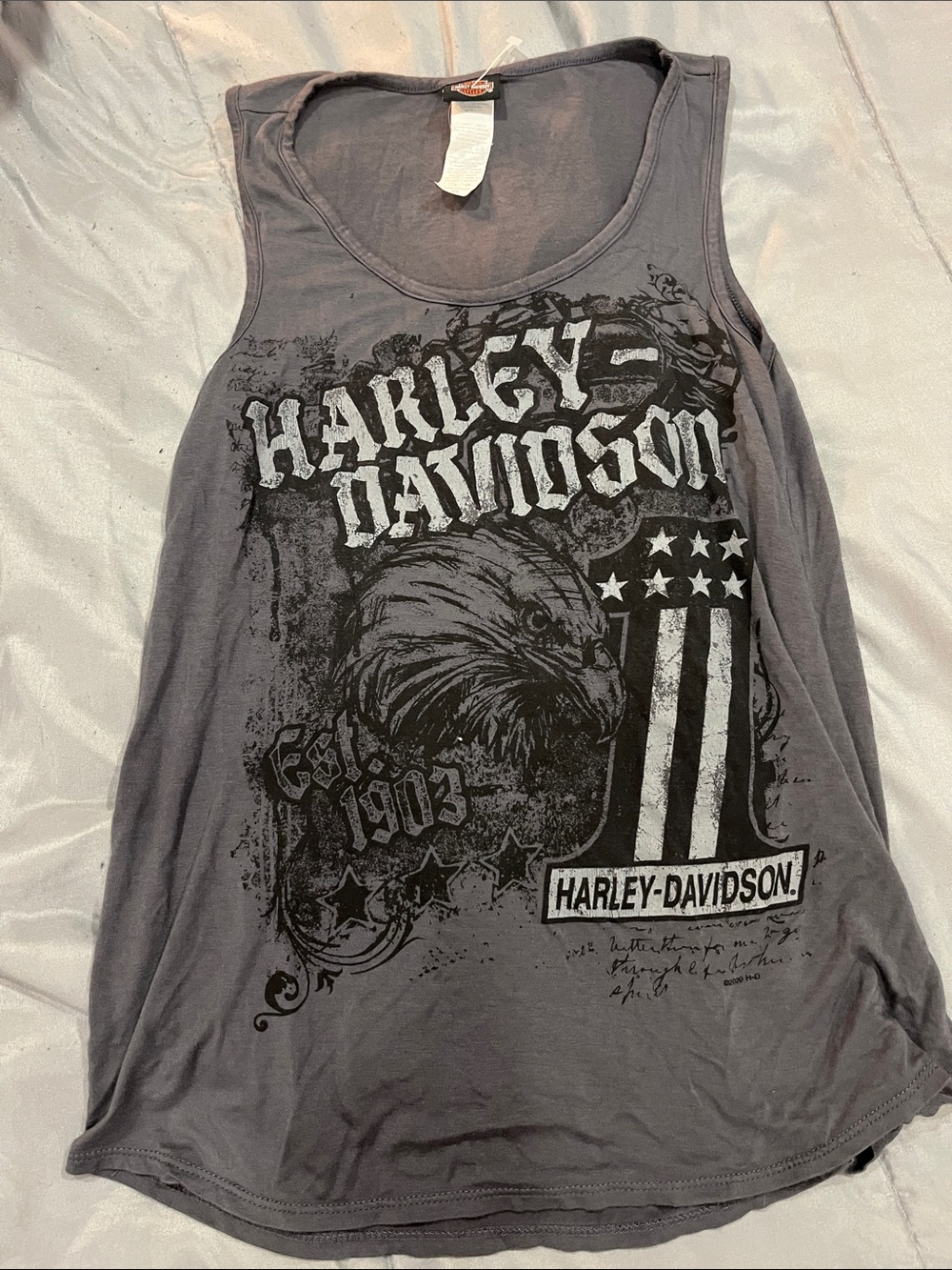 Harley-Davidson Black and Gray Graphic Tank